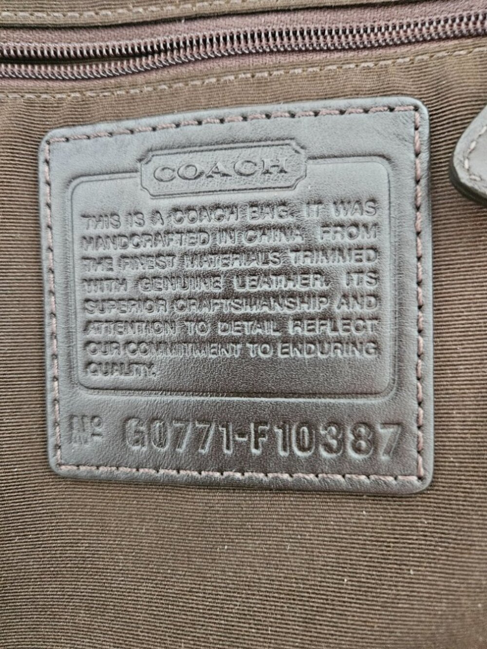 Coach Hobo Crossbody Patch Work Brown & Gold bag No. G0771-10387 -EUC (VINTAGE) - Picture 13 of 15